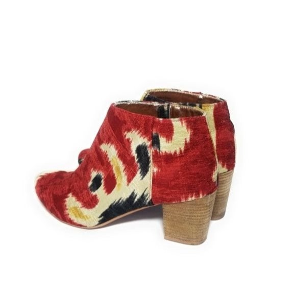 Anthropologie Miss Albright Boho Fabric Ikat Print Ankle Booties Womens Size 8.5 - Picture 6 of 8
